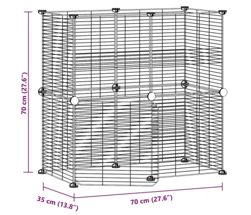 12 Paneļu Mājdzīvnieku Būris, Melns, 35X35 Cm, Tērauds Vidaxl