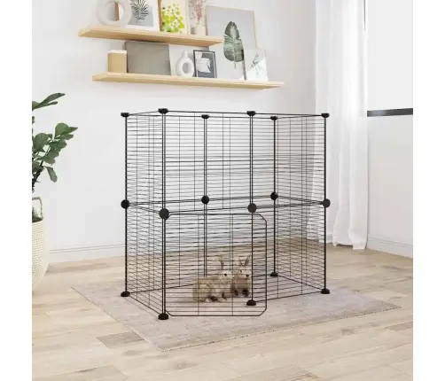 12 Paneļu Mājdzīvnieku Būris, Melns, 35X35 Cm, Tērauds Vidaxl