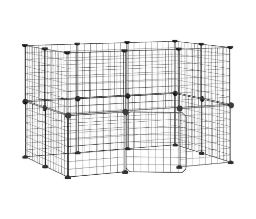 20 Paneļu Mājdzīvnieku Būris\, Melns, 35X35 Cm, Tērauds Vidaxl