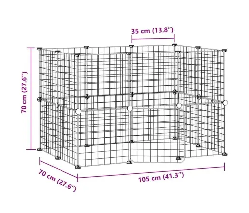 20 Paneļu Mājdzīvnieku Būris\, Melns, 35X35 Cm, Tērauds Vidaxl