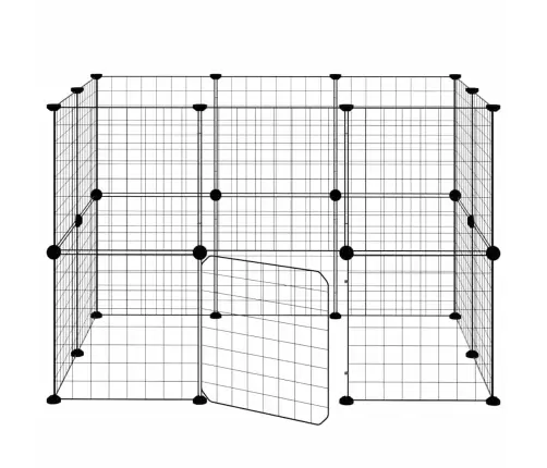 20 Paneļu Mājdzīvnieku Būris\, Melns, 35X35 Cm, Tērauds Vidaxl