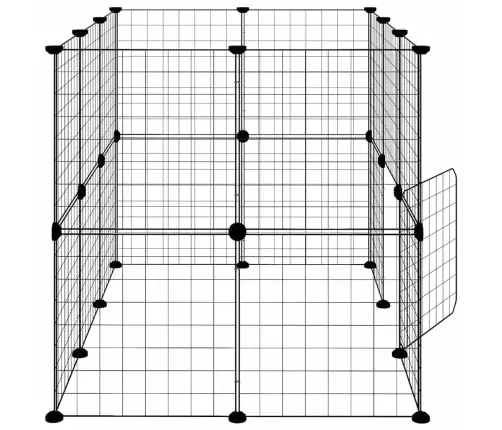 20 Paneļu Mājdzīvnieku Būris\, Melns, 35X35 Cm, Tērauds Vidaxl