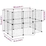 20 Paneļu Mājdzīvnieku Būris\, Melns, 35X35 Cm, Tērauds Vidaxl