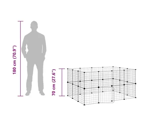 28 Paneļu Mājdzīvnieku Būris Ar Durvīm, Melns, 35X35Cm, Tērauds Vidaxl