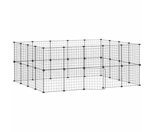 36 Paneeliga Lemmiklooma Aedik Uksega, Must, 35 X 35 cm Teras