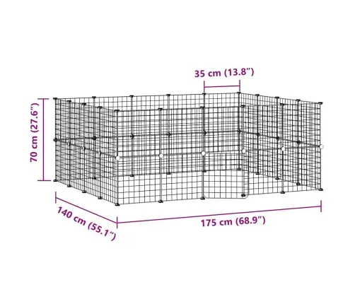36 Paneeliga Lemmiklooma Aedik Uksega, Must, 35 X 35 cm Teras