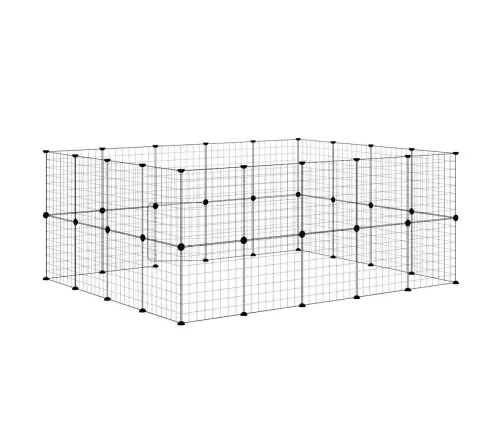 36 Paneeliga Lemmiklooma Aedik Uksega, Must, 35 X 35 cm Teras