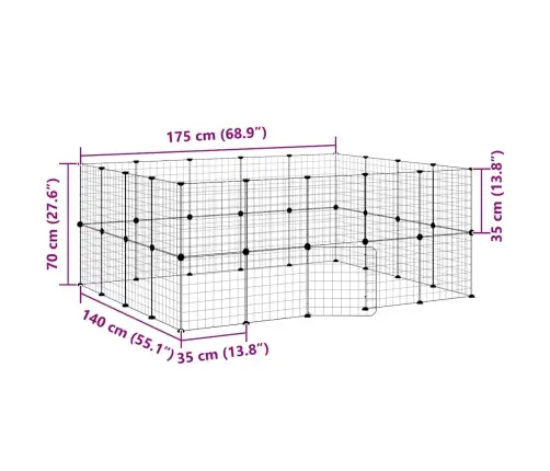 36 Paneeliga Lemmiklooma Aedik Uksega, Must, 35 X 35 cm Teras