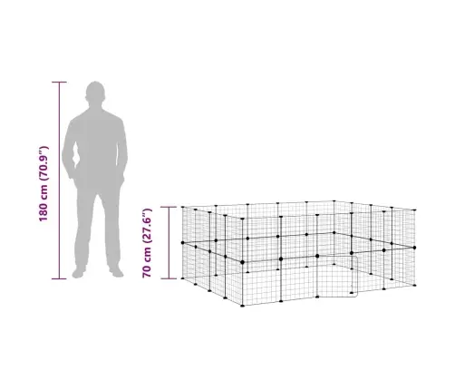 36 Paneeliga Lemmiklooma Aedik Uksega, Must, 35 X 35 cm Teras