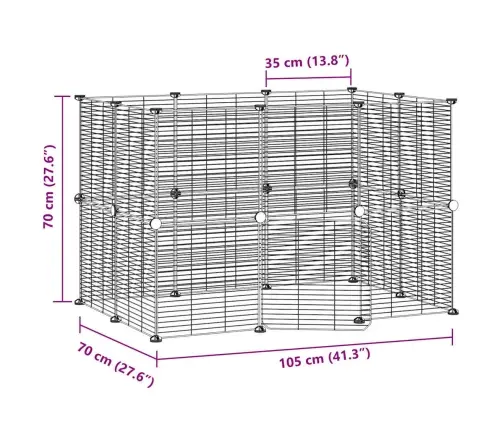 20 Paneļu Mājdzīvnieku Būris Ar Durvīm, Melns, 35X35Cm, Tērauds Vidaxl
