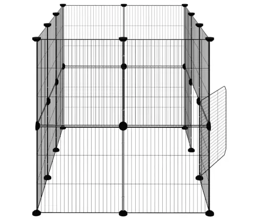 20 Paneļu Mājdzīvnieku Būris Ar Durvīm, Melns, 35X35Cm, Tērauds Vidaxl