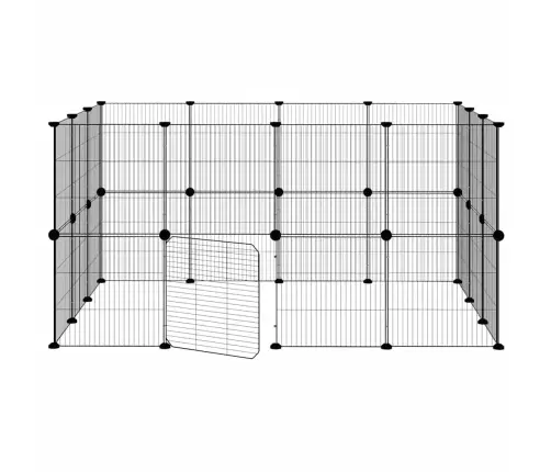 28 Paneļu Mājdzīvnieku Būris Ar Durvīm, Melns, 35X35Cm, Tērauds Vidaxl