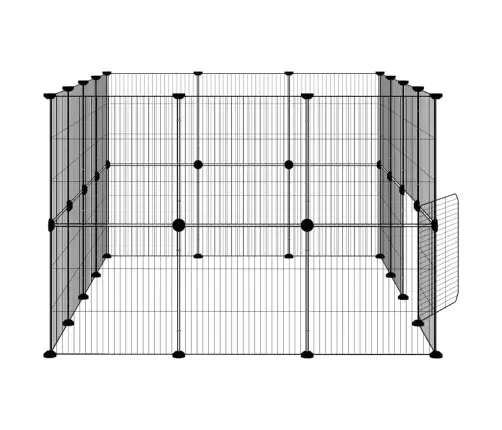 28 Paneļu Mājdzīvnieku Būris Ar Durvīm, Melns, 35X35Cm, Tērauds Vidaxl