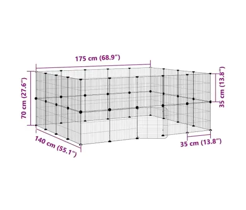 Augintinių Narvas, 36 Segmentai, Juodas, 35X35cm Plienas