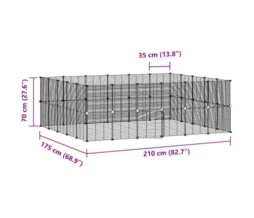 44 Paneeliga Lemmiklooma Aedik Uksega, Must, 35 X 35 cm Teras