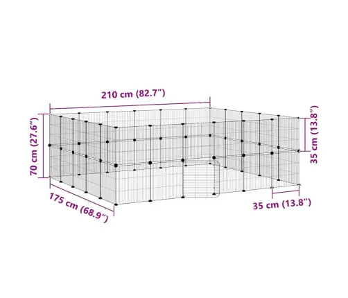 44 Paneeliga Lemmiklooma Aedik Uksega, Must, 35 X 35 cm Teras