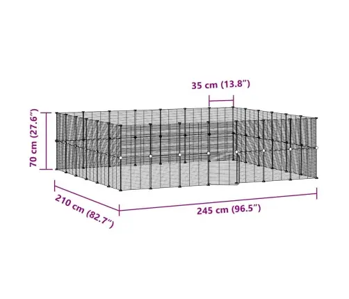 52 Paneeliga Lemmiklooma Aedik Uksega, Must, 35 X 35 cm Teras