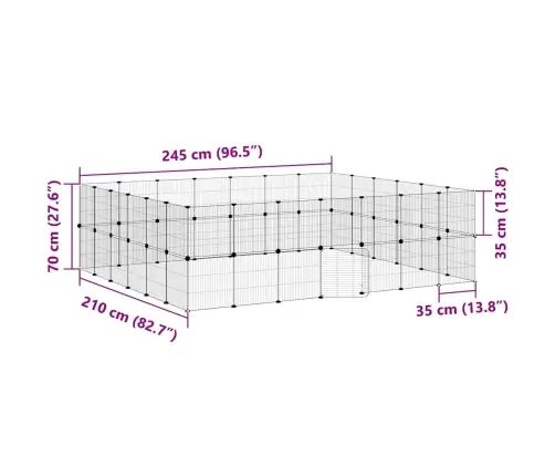 52 Paneeliga Lemmiklooma Aedik Uksega, Must, 35 X 35 cm Teras