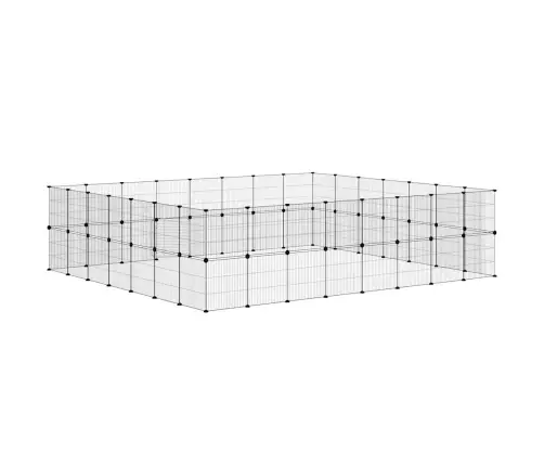 60 Paneļu Mājdzīvnieku Būris Ar Durvīm, Melns, 35X35Cm, Tērauds Vidaxl