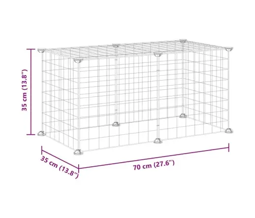 Augintinių Narvas, 8 Segmentai, Juodas, 35X35cm Plienas