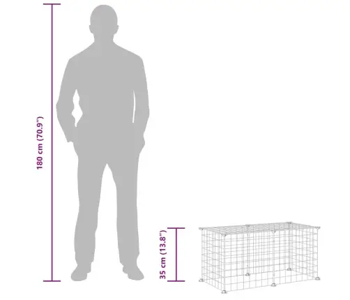 Augintinių Narvas, 8 Segmentai, Juodas, 35X35cm Plienas