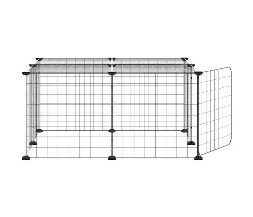 12 Paneļu Mājdzīvnieku Būris, Melns, 35X35 Cm, Tērauds Vidaxl