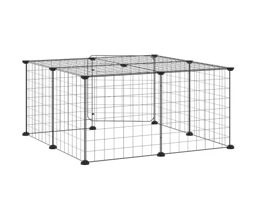 12 Paneļu Mājdzīvnieku Būris, Melns, 35X35 Cm, Tērauds Vidaxl