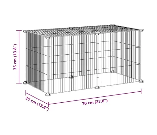 8 Paneļu Mājdzīvnieku Būris, Melns, 35X35 Cm, Tērauds Vidaxl