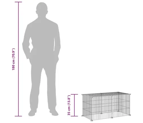 8 Paneļu Mājdzīvnieku Būris, Melns, 35X35 Cm, Tērauds Vidaxl