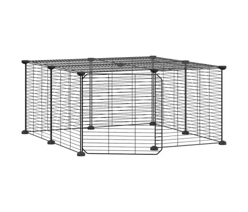 12 Paneļu Mājdzīvnieku Būris, Melns, 35X35 Cm, Tērauds Vidaxl