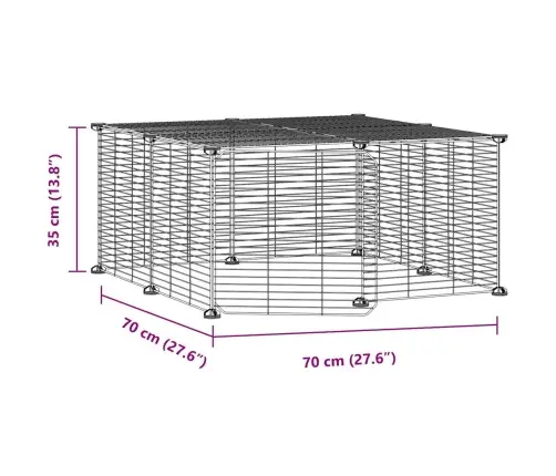 12 Paneļu Mājdzīvnieku Būris, Melns, 35X35 Cm, Tērauds Vidaxl