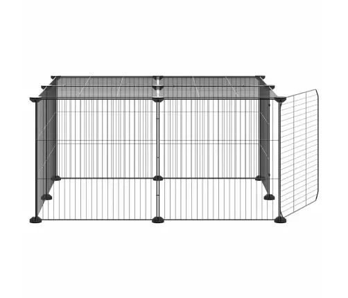 12 Paneļu Mājdzīvnieku Būris, Melns, 35X35 Cm, Tērauds Vidaxl