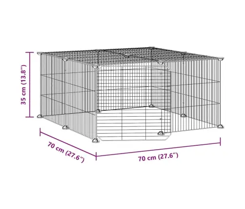 12 Paneļu Mājdzīvnieku Būris, Melns, 35X35 Cm, Tērauds Vidaxl