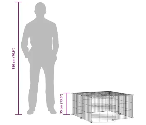 12 Paneļu Mājdzīvnieku Būris, Melns, 35X35 Cm, Tērauds Vidaxl