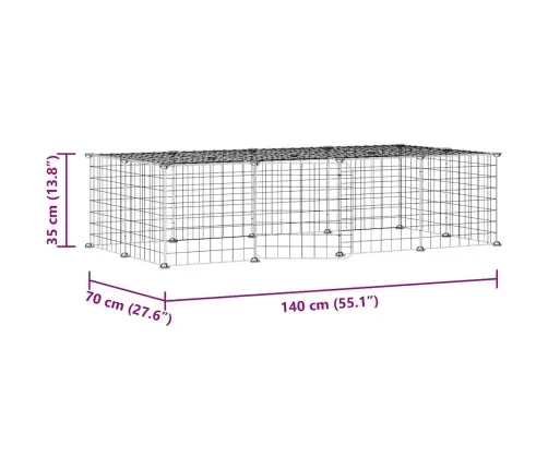 20 Paneļu Mājdzīvnieku Būris Ar Durvīm, Melns, 35X35Cm, Tērauds Vidaxl