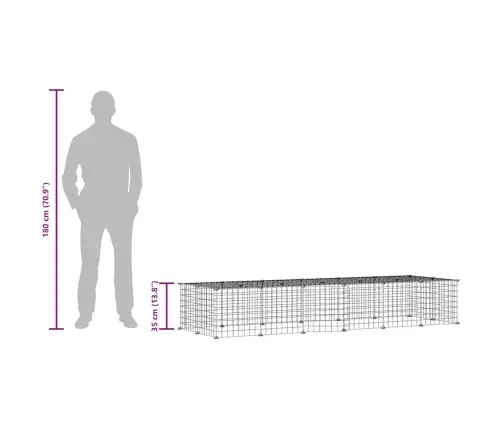 28 Paneļu Mājdzīvnieku Būris Ar Durvīm, Melns, 35X35Cm, Tērauds Vidaxl