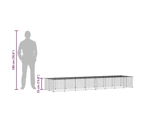 Augintinių Narvas, 36 Segmentai, Juodas, 35X35cm Plienas