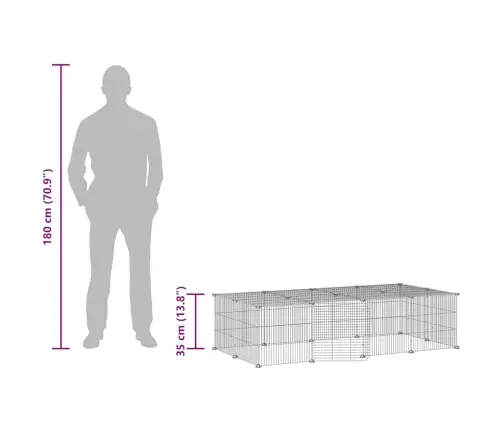 Augintinių Narvas, 20 Segmentų, Juodas, 35X35cm Plienas