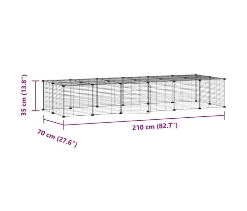 28 Paneļu Mājdzīvnieku Būris Ar Durvīm, Melns, 35X35Cm, Tērauds Vidaxl