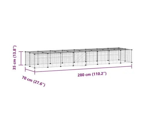 36 Paneļu Mājdzīvnieku Būris, Melns, 35X35 Cm, Tērauds Vidaxl