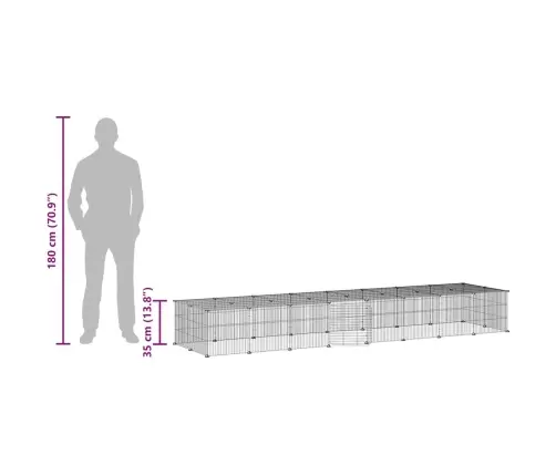 36 Paneļu Mājdzīvnieku Būris, Melns, 35X35 Cm, Tērauds Vidaxl