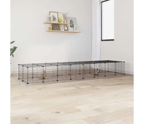 36 Paneļu Mājdzīvnieku Būris, Melns, 35X35 Cm, Tērauds Vidaxl