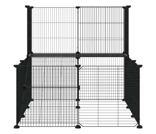 20 Paneļu Mājdzīvnieku Būris Ar Durvīm, Melns, 35X35Cm, Tērauds Vidaxl