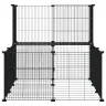 20 Paneļu Mājdzīvnieku Būris Ar Durvīm, Melns, 35X35Cm, Tērauds Vidaxl