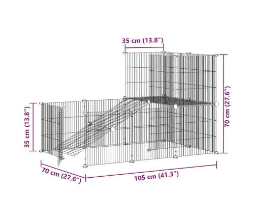 20 Paneļu Mājdzīvnieku Būris Ar Durvīm, Melns, 35X35Cm, Tērauds Vidaxl