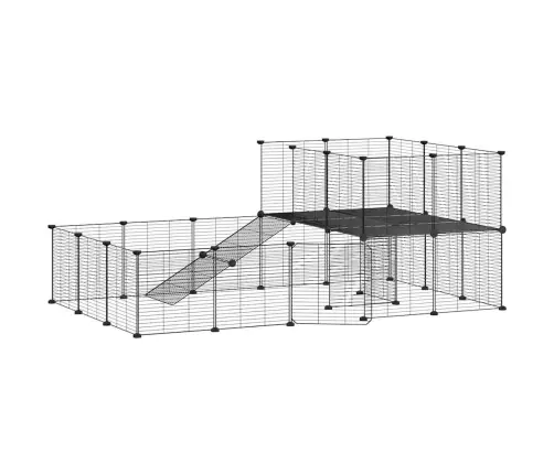 36 Paneļu Mājdzīvnieku Būris, Melns, 35X35 Cm, Tērauds Vidaxl