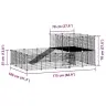 36 Paneļu Mājdzīvnieku Būris, Melns, 35X35 Cm, Tērauds Vidaxl
