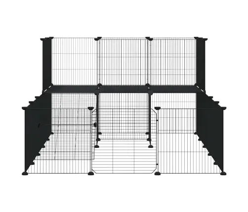 36 Paneļu Mājdzīvnieku Būris, Melns, 35X35 Cm, Tērauds Vidaxl