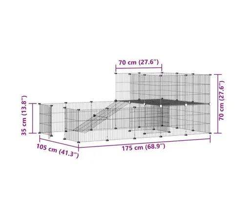 36 Paneļu Mājdzīvnieku Būris, Melns, 35X35 Cm, Tērauds Vidaxl