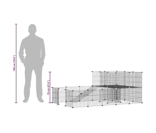 36 Paneļu Mājdzīvnieku Būris, Melns, 35X35 Cm, Tērauds Vidaxl